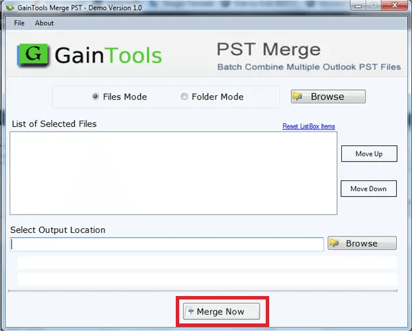 GainTools Merge PST Software screenshot 4
