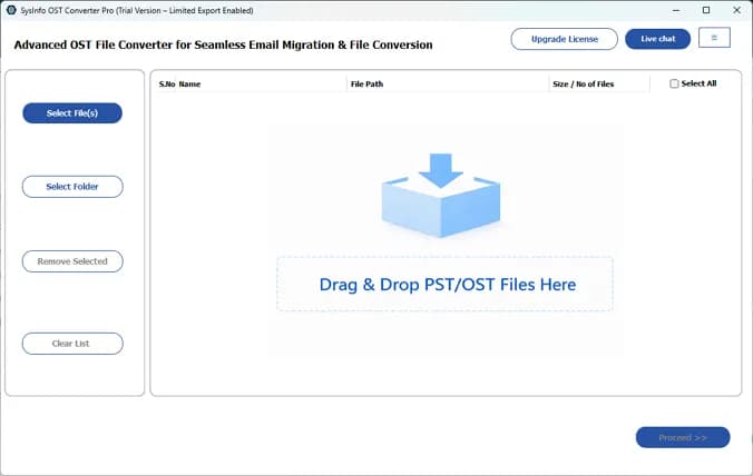 SysInfo OST to PST Converter screenshot 1