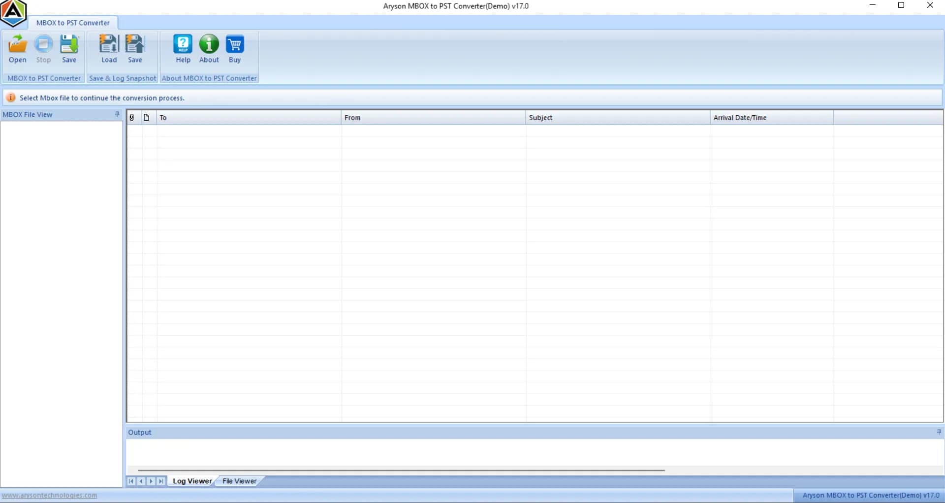 Aryson MBOX Recovery Tool screenshot 1