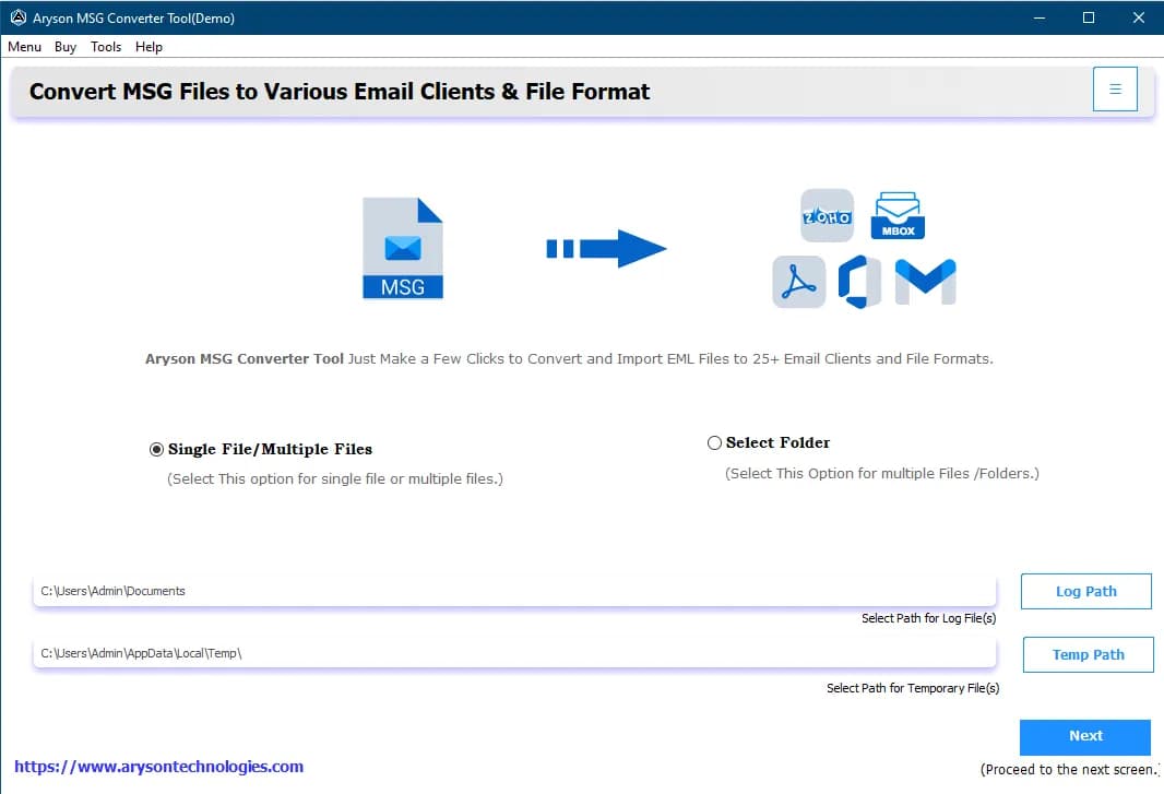 Aryson MSG Converter screenshot 1