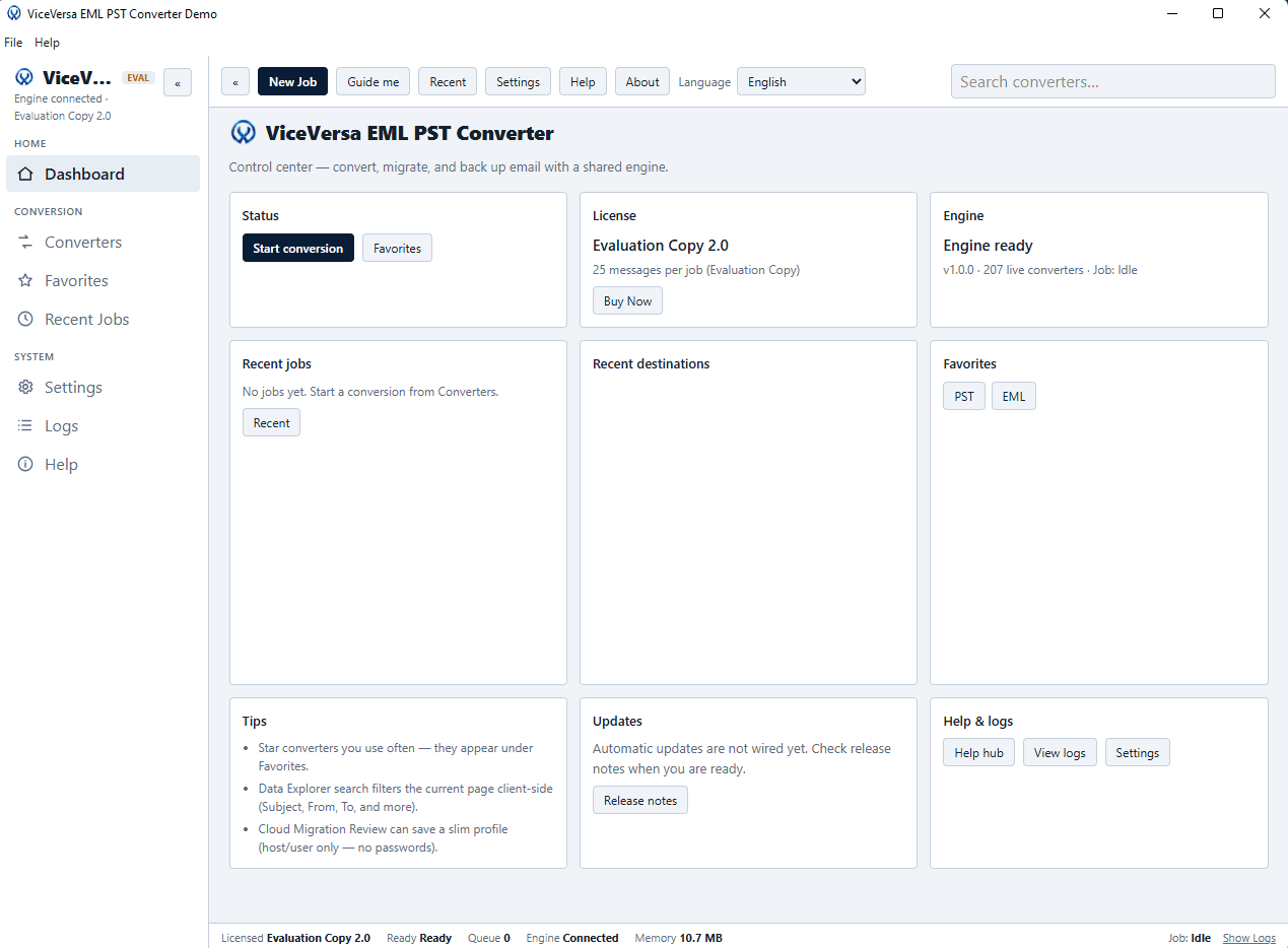 ViceVersa EML to PST Converter screenshot 1