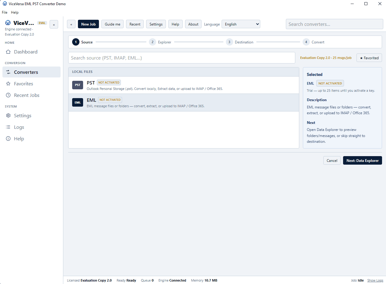 ViceVersa EML to PST Converter screenshot 2