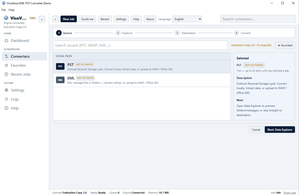 ViceVersa EML to PST Converter screenshot 4