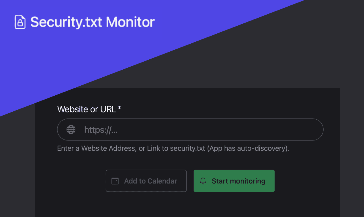 Security.txt Monitor screenshot 1