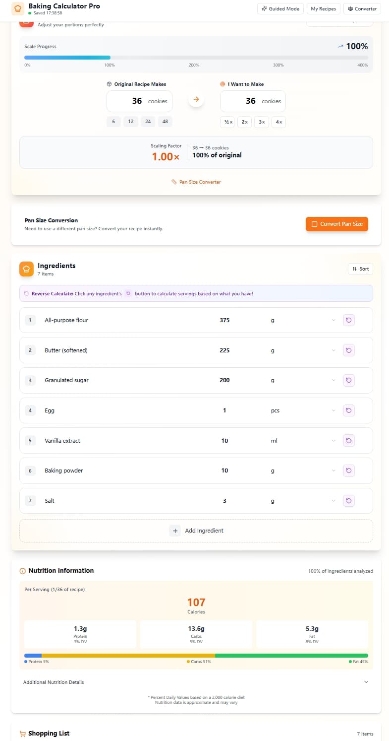 Baking Calculator Pro screenshot 1