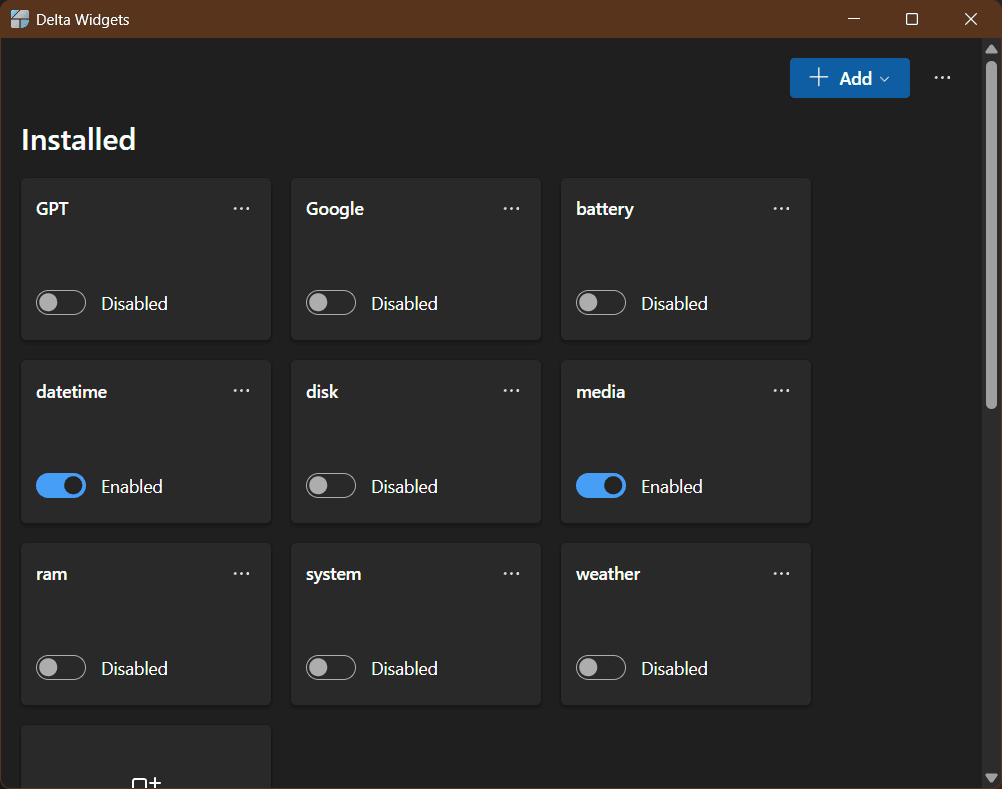 Delta Widgets screenshot 2