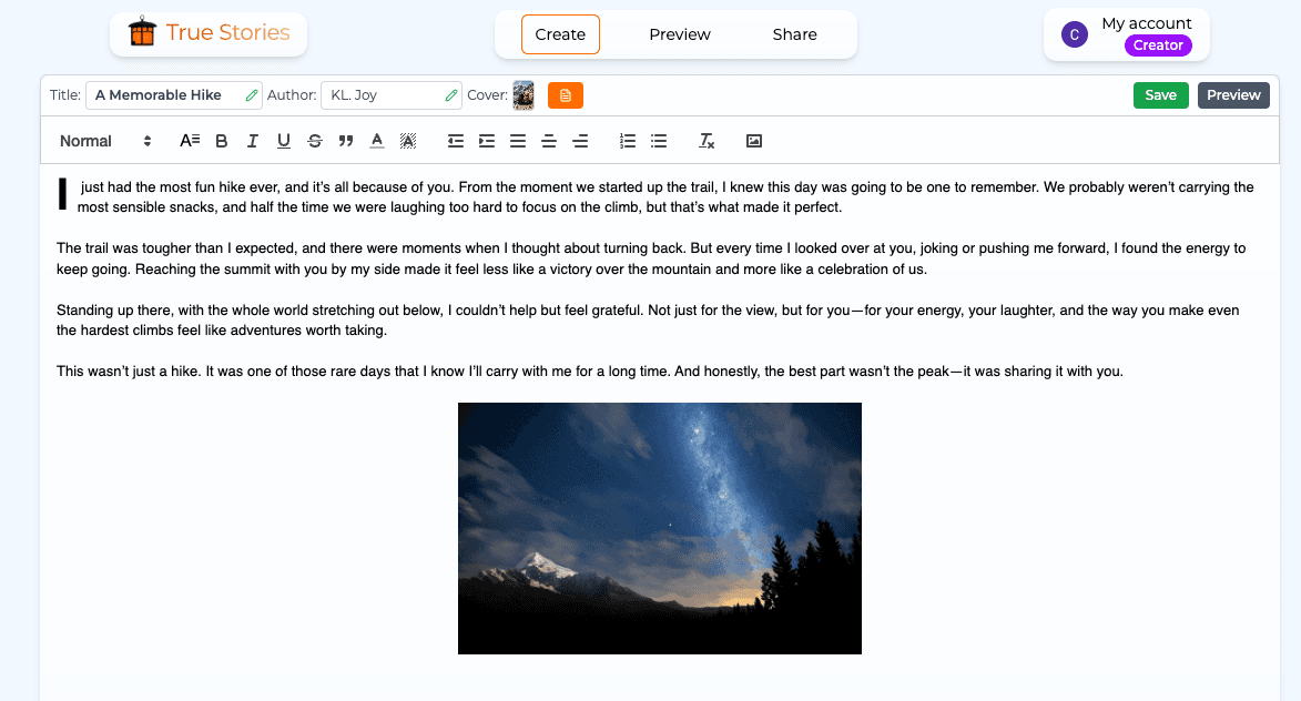 True Stories Club screenshot 1
