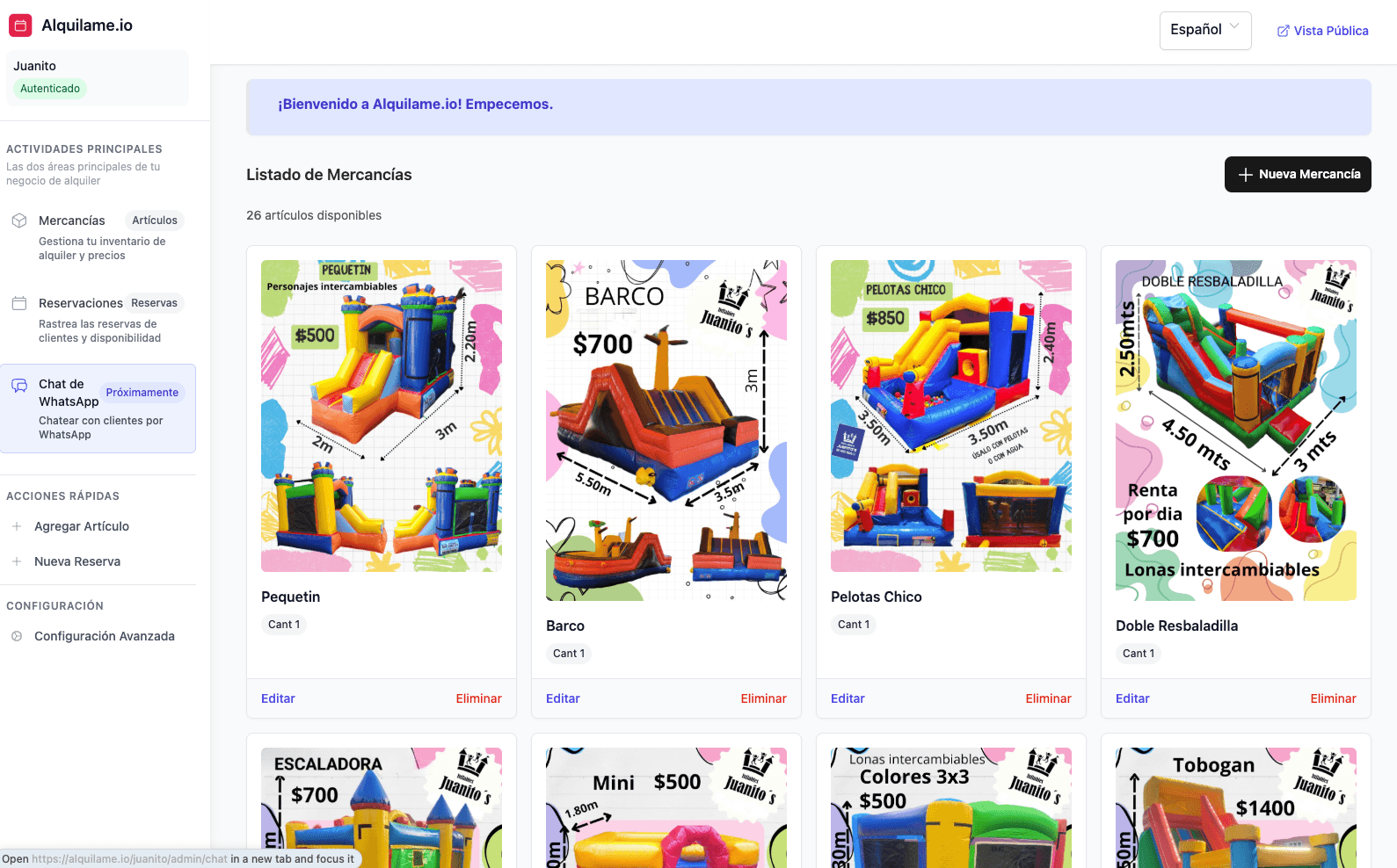 Alquilame.io screenshot 2