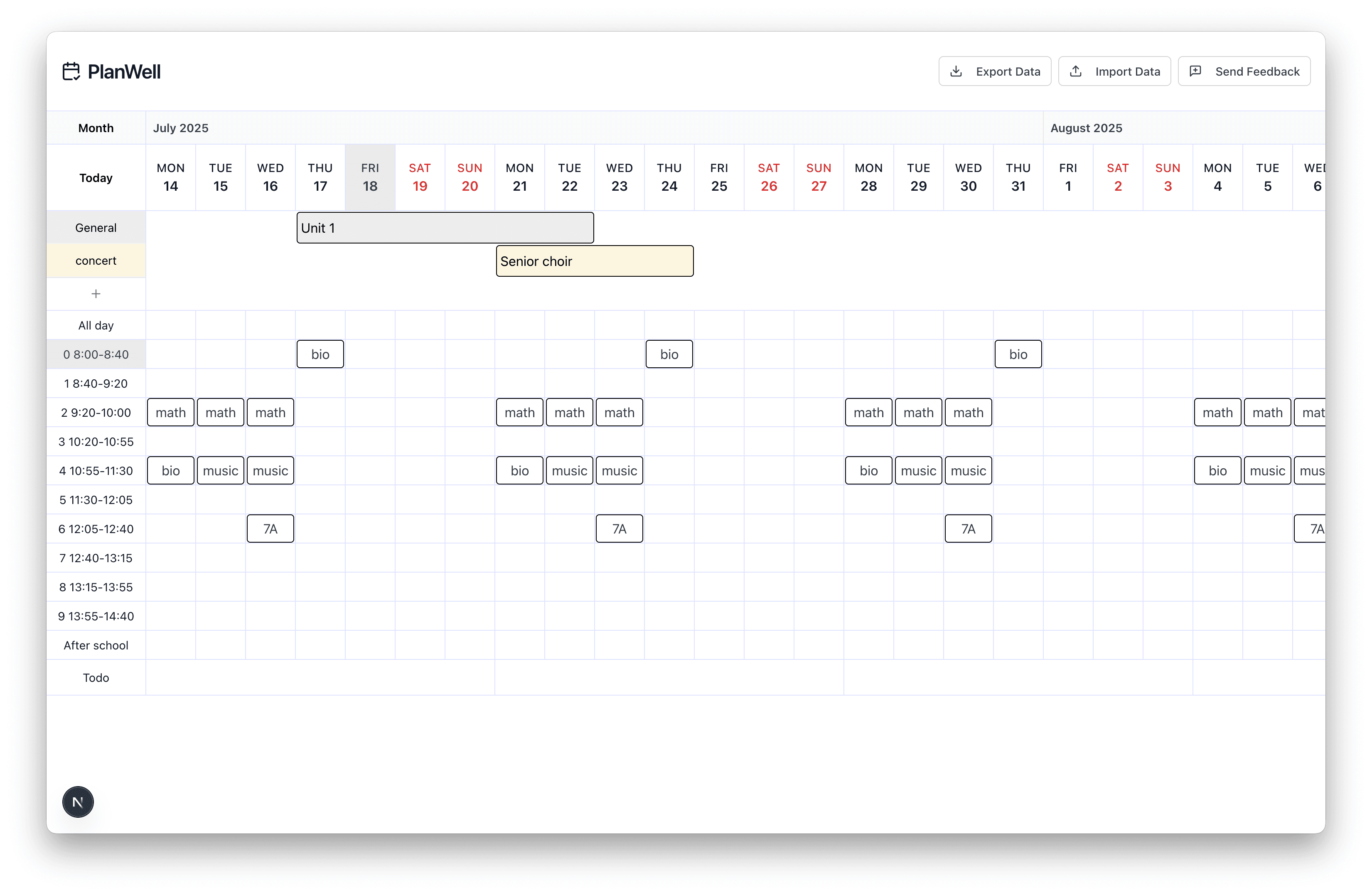 PlanWell screenshot 1
