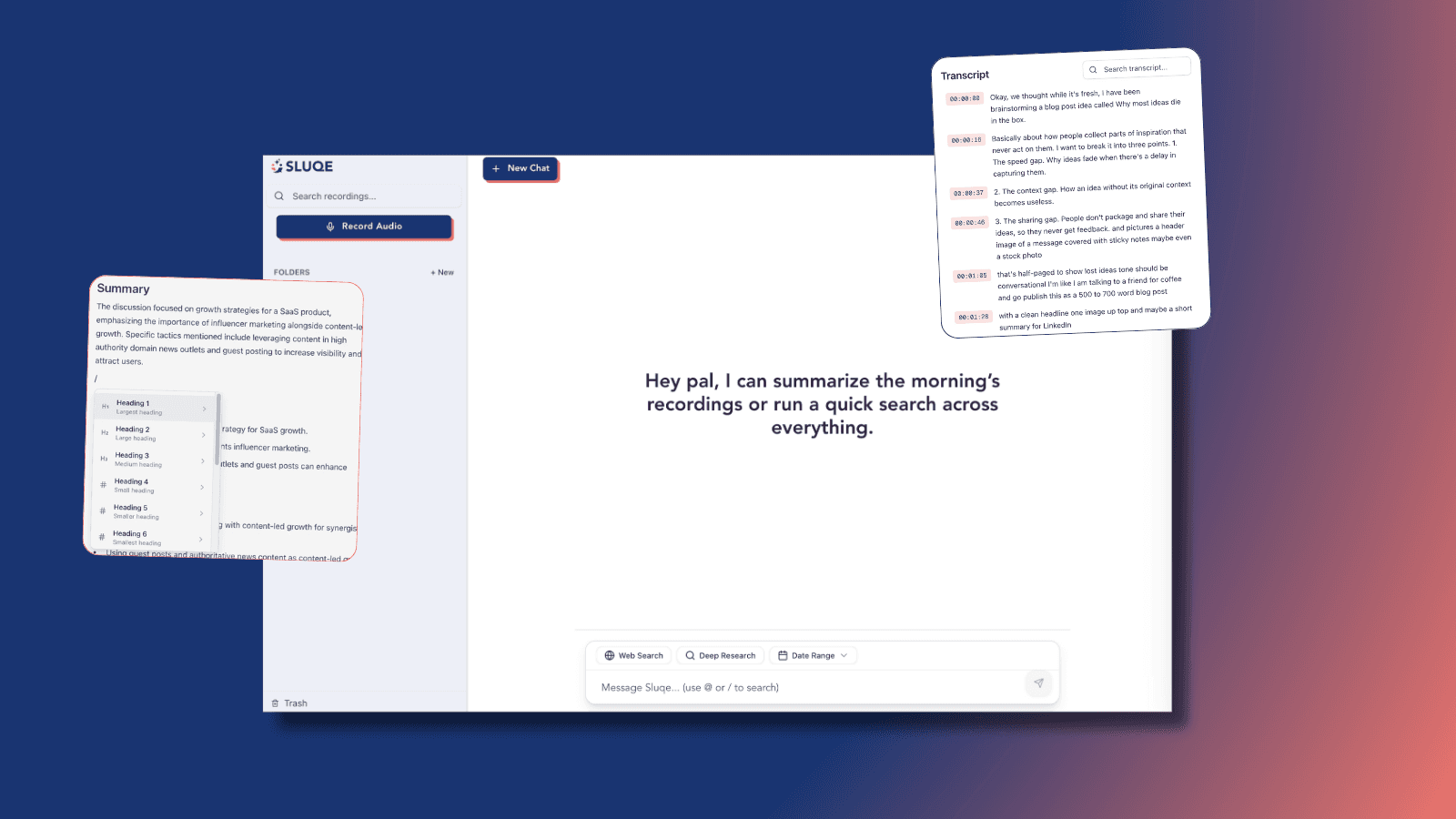 Sluqe screenshot 1