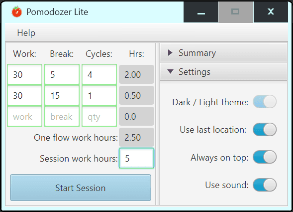 Pomodozer screenshot 2