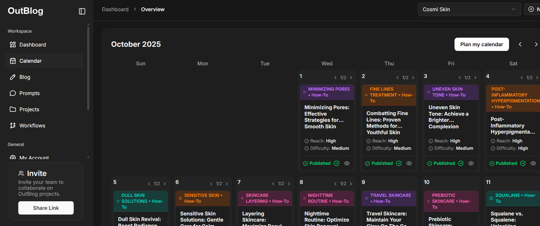 OutBlog screenshot 1