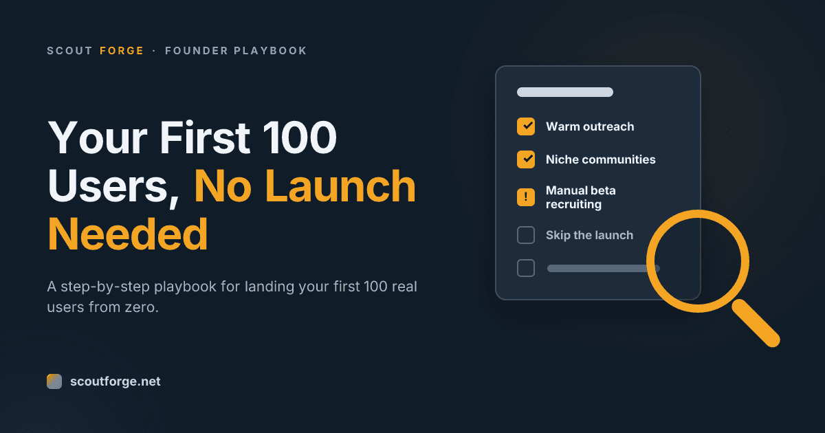 How to Get Your First 100 Users Without a Launch: A Founder Playbook